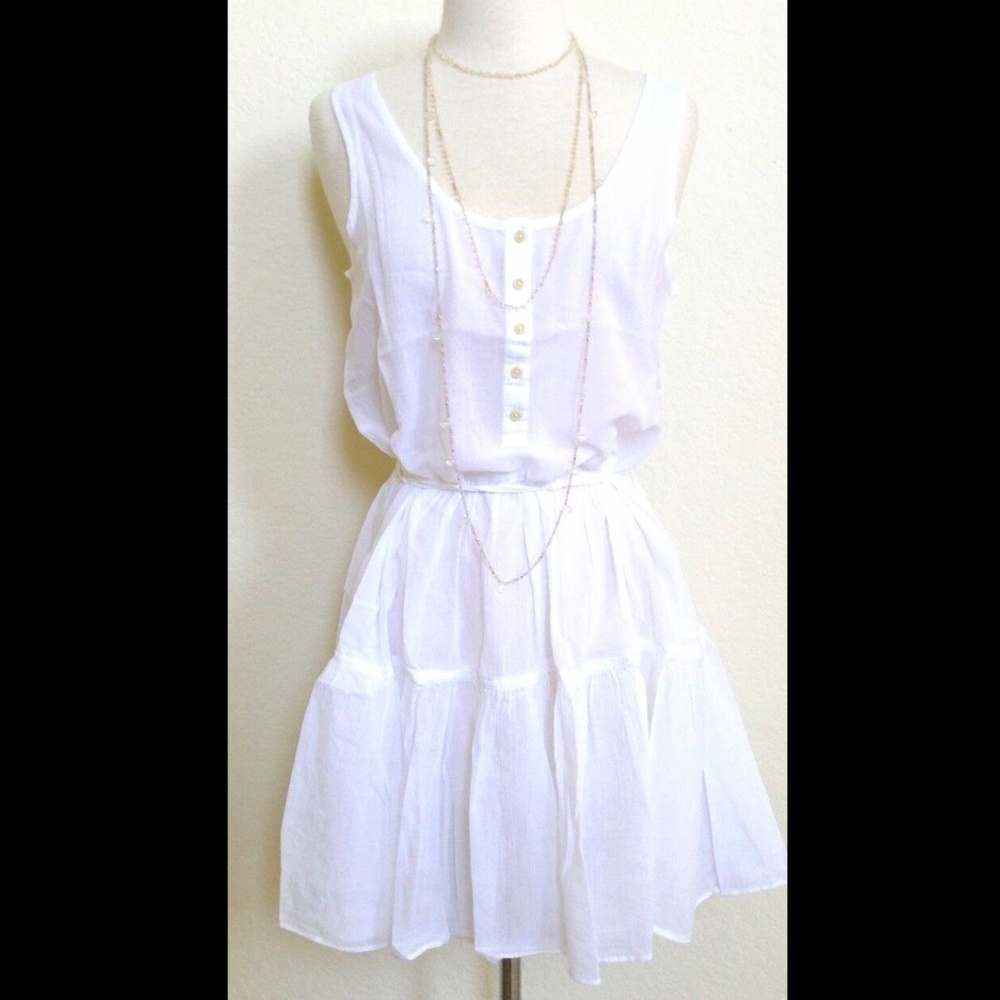 J CREW NWT SHEER WHITE BEACH COVER UP TANK DRESS M